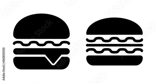 Hamburger icon vector isolated on white background. Burger and hamburger icon. Fast food vector icon