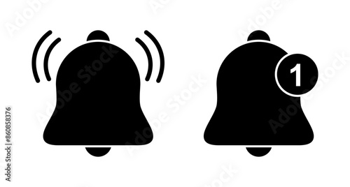 Bell Icon vector isolated on white background. Notification symbol. Bell vector icon
