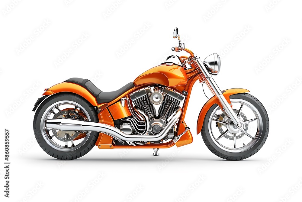 Orange motorcycle isolated on white background Orange motorcycle isolated on white background