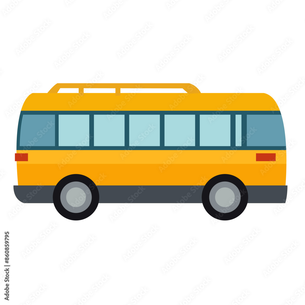 Yellow bus vector art, bus icon in flat design illustration style, cartoon public bus clip art Yellow bus vector art, bus icon in flat design illustration style, cartoon public bus clip art