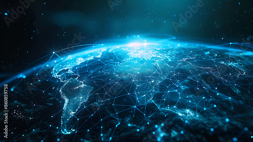 Illuminated Global Network at Night © Artistic Visions