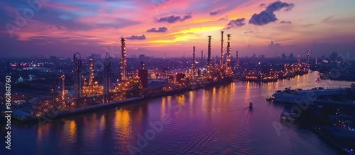 Industrial Sunset Over a Cityscape