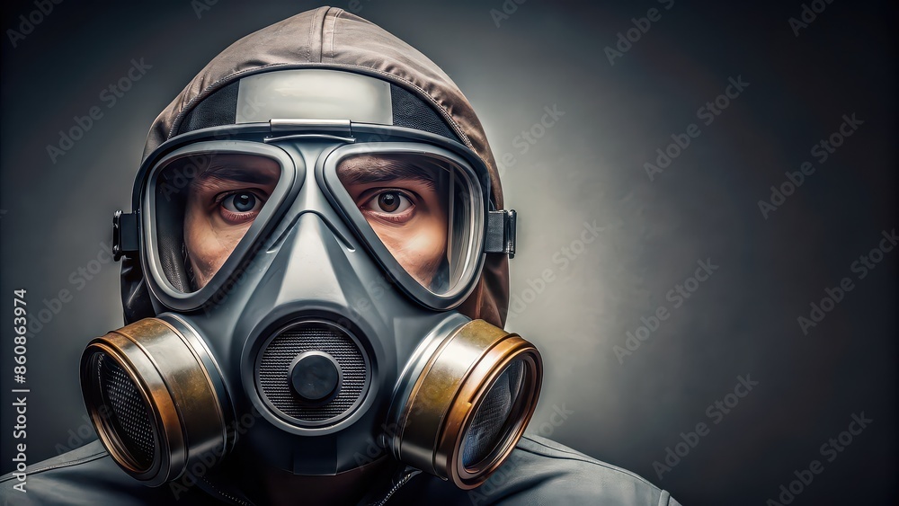 Protective mask to defend against virus and poison gas , pandemic, protection, safety, healthcare, danger