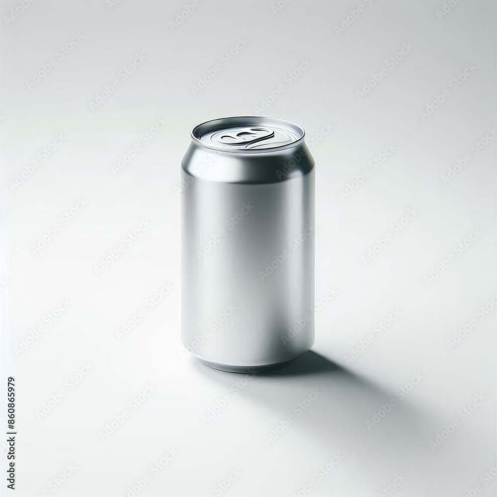 Label-less or blank aluminum soda can mock up isolated on a white background