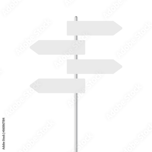 Direction road sign post. realistic vector road signpost
