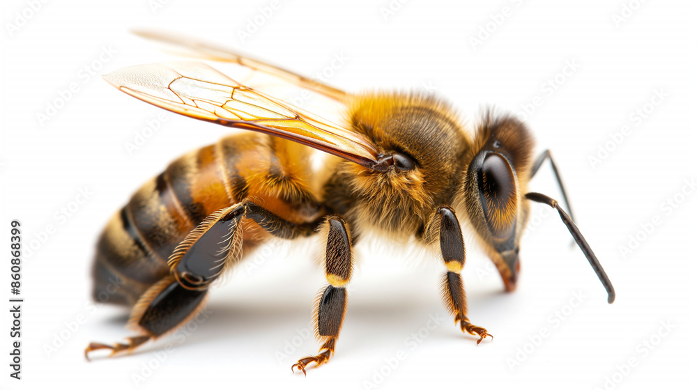 a honey bee isolated on white background a honey bee isolated on white background