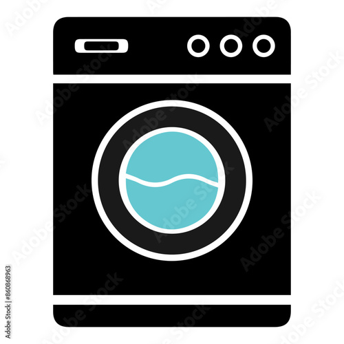 single tub washing machine vector icon