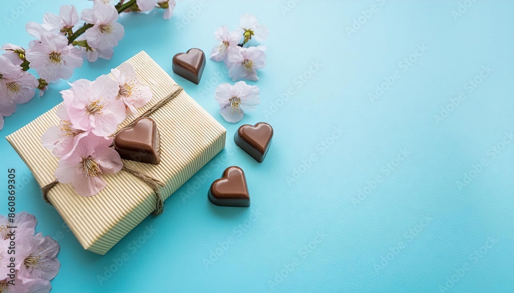 Gift Box with Cherry Blossoms and Chocolates Gift Box with Cherry Blossoms and Chocolates