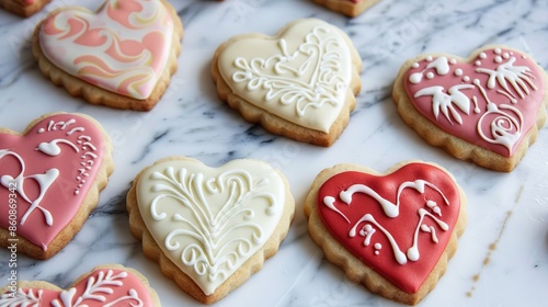 Valentine's Day Heart-Shaped Cookies © we3_food