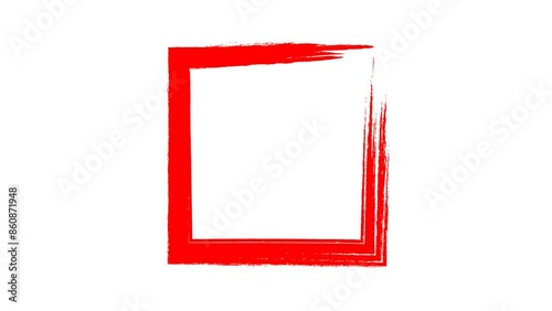 Red Cross Blinking in a Box Representing Prohibition Symbol: 4K Motion Graphics with Alpha Channel
