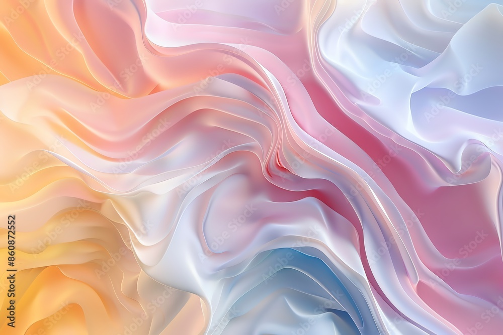 Obraz premium Abstract fluid art with vibrant pink, blue, and orange swirls, creating a dreamy, flowing texture perfect for backgrounds and creative projects.