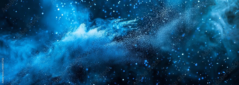 Abstract blue powder splatter background. Blue powder exploding Abstract blue powder splatter background. Blue powder exploding