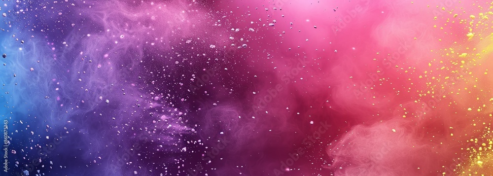 Obraz premium Abstract rainbow powder splatter background. Rainbow powder exploding