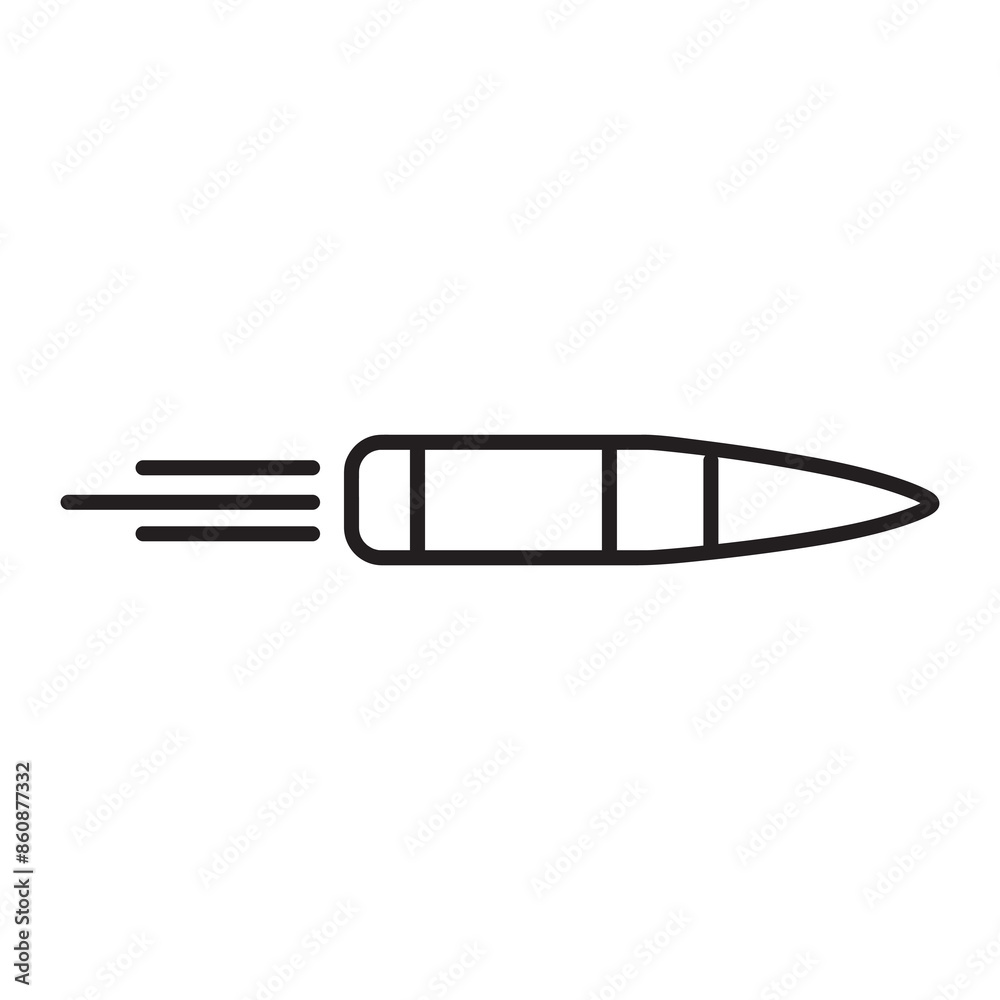 Bullet line icon, vector flat black linear illustration for web and app on white background..eps Bullet line icon, vector flat black linear illustration for web and app on white background..eps