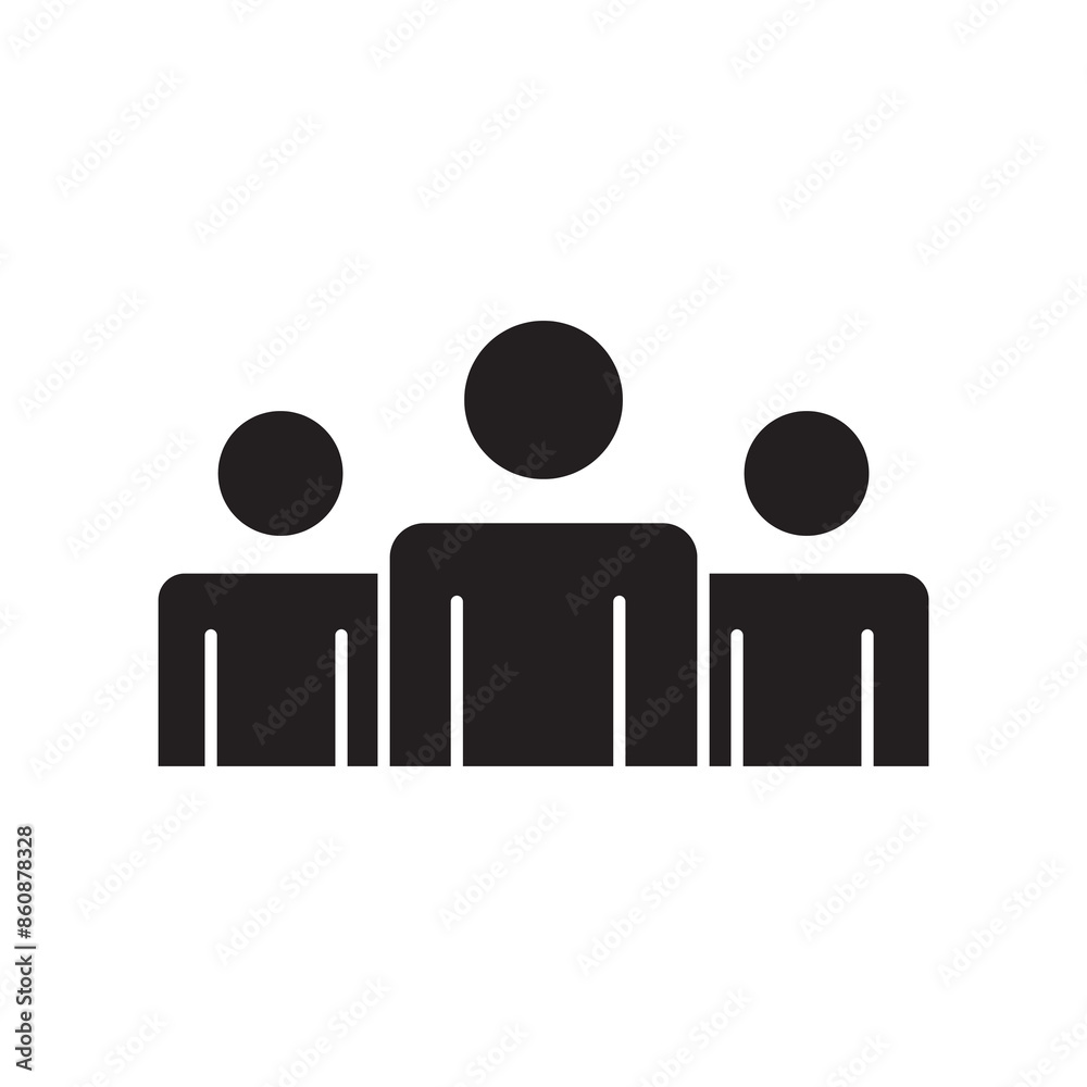 Three people group icon. Teamwork, leadership sign flat black trendy style illustration on white background..eps Three people group icon. Teamwork, leadership sign flat black trendy style illustration on white background..eps