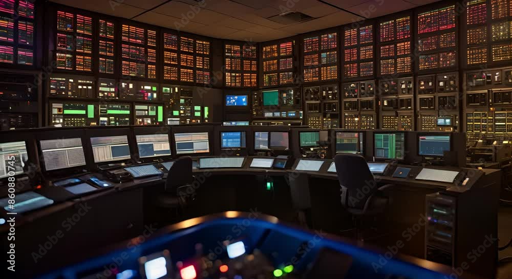 Factory control rooms are filled with monitors to monitor and manage the industry efficiently. Factory control rooms are filled with monitors to monitor and manage the industry efficiently.