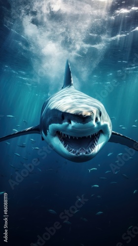 White shark outdoors animal nature.