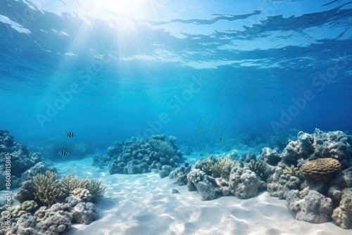 Blue ocean underwater backgrounds outdoors.