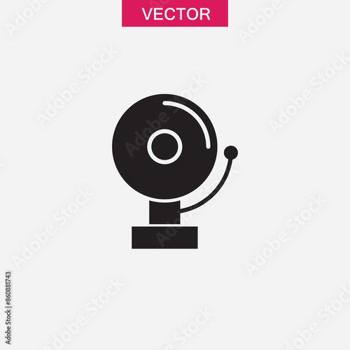 Fire alarm vector flat black simple illustration for web and app on white background..eps