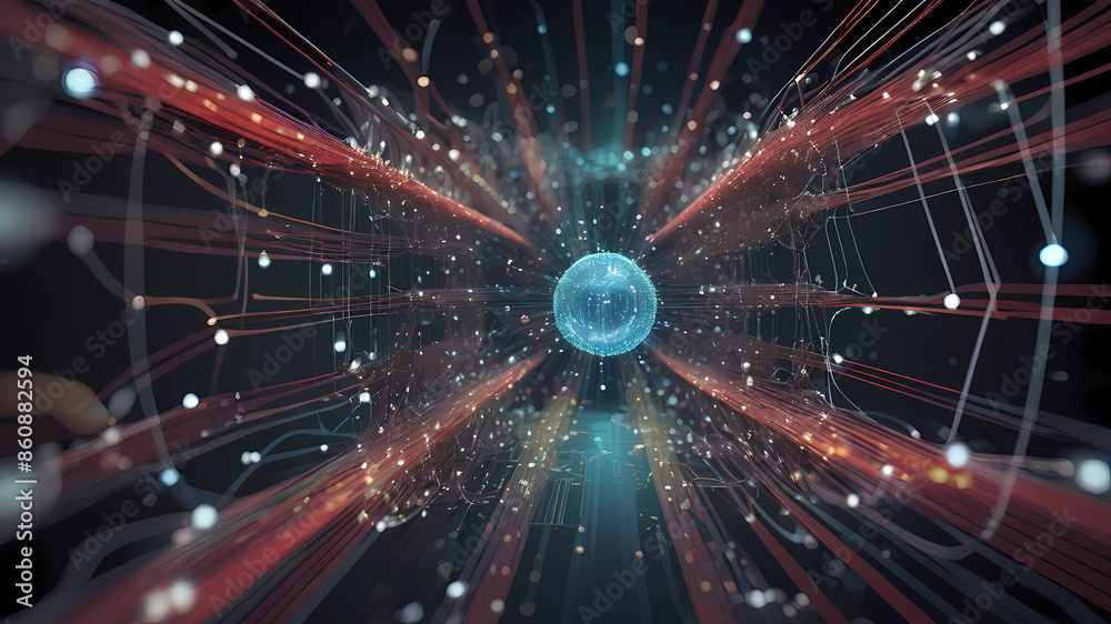 Obraz premium Quantum data transmission systems