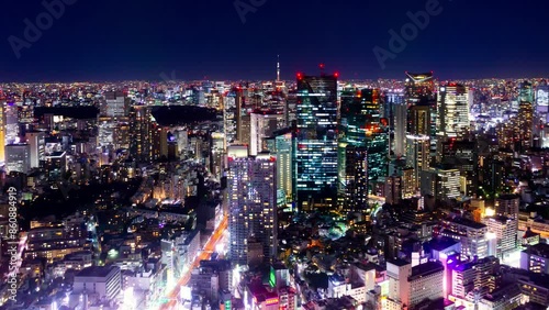 Wallpaper Mural 東京夜景　タイムラプス 摩天楼高層ビル群 Torontodigital.ca