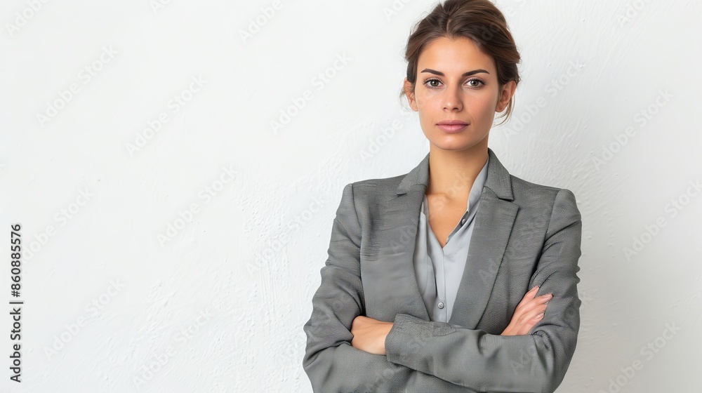 Confident Businesswoman Standing with Arms Crossed Confident Businesswoman Standing with Arms Crossed
