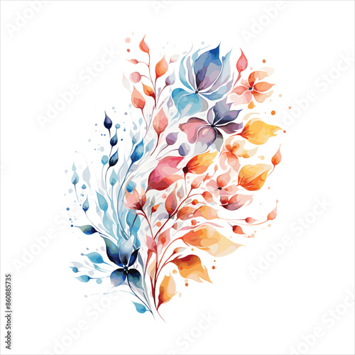 watercolor colorful flower