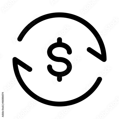 money return icon with line style, perfect for user interface projects