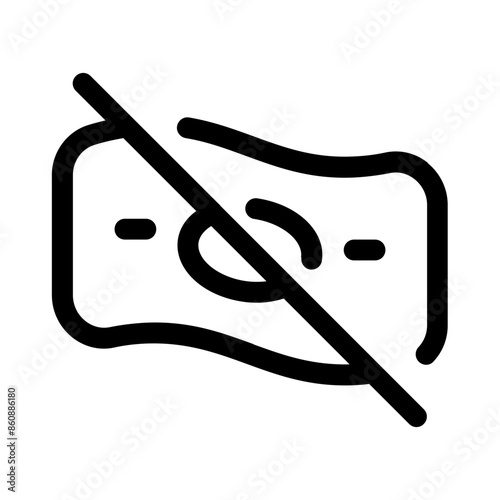no money icon with line style, perfect for user interface projects