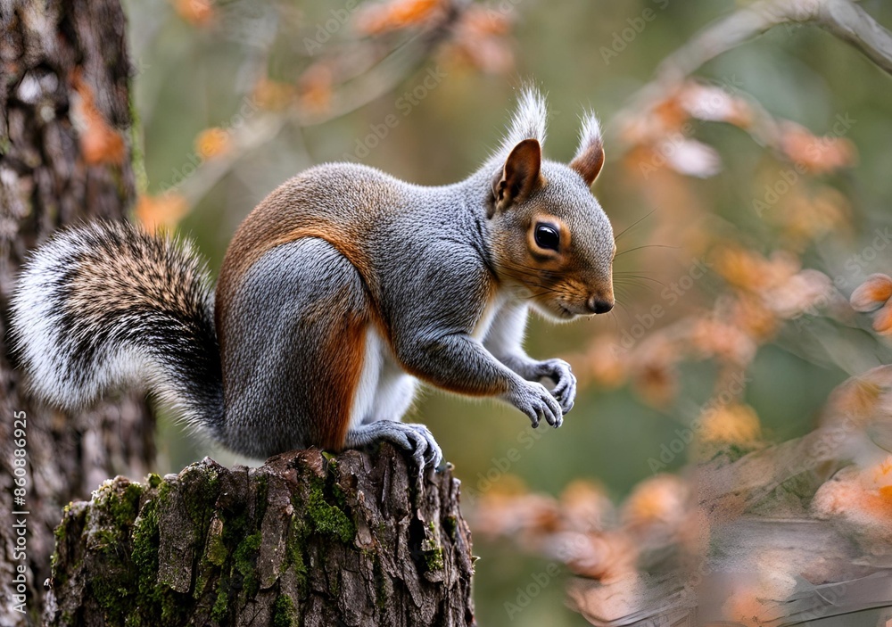 Fototapeta premium Perched on a Tree Stump