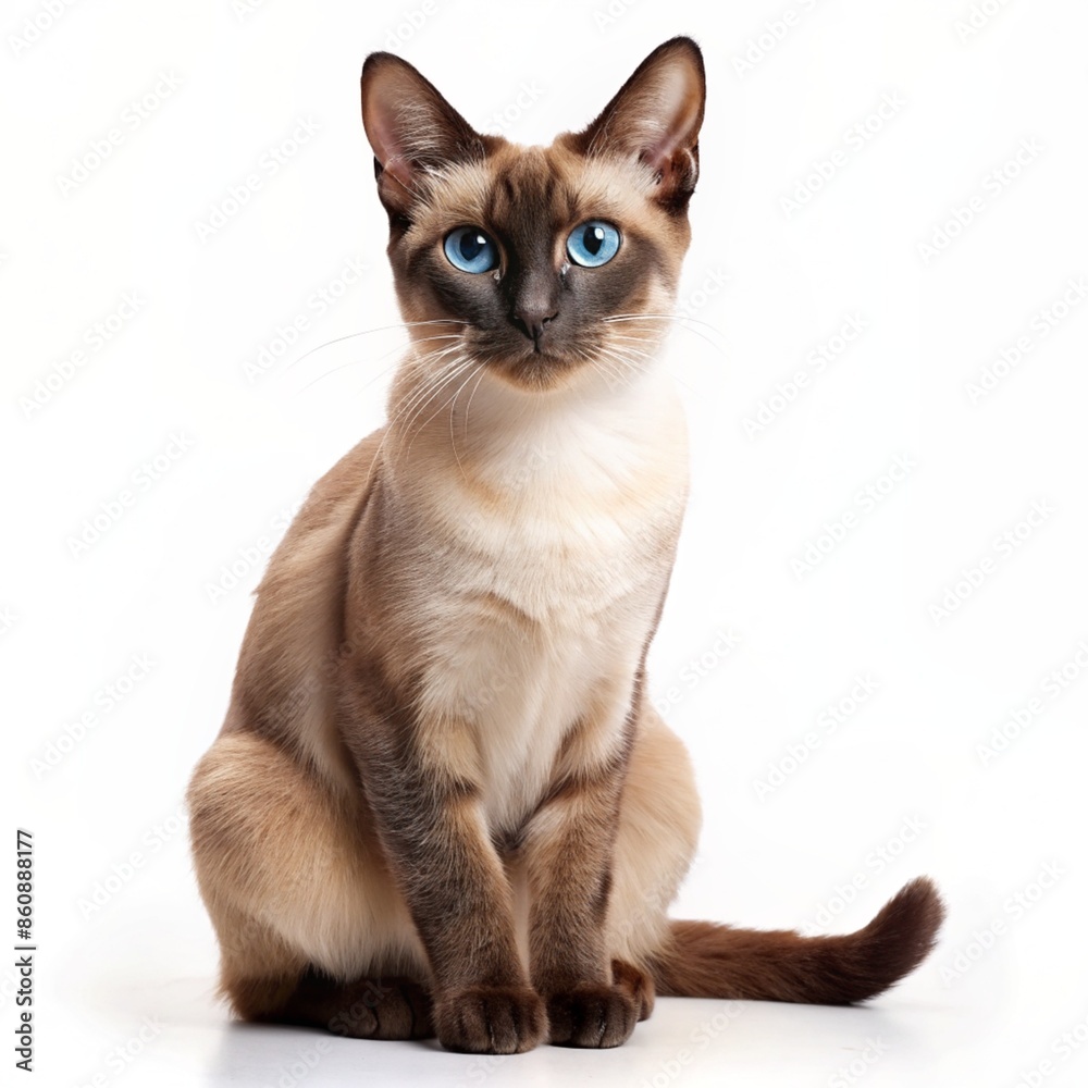 siamese cat full body, isolated white background siamese cat full body, isolated white background