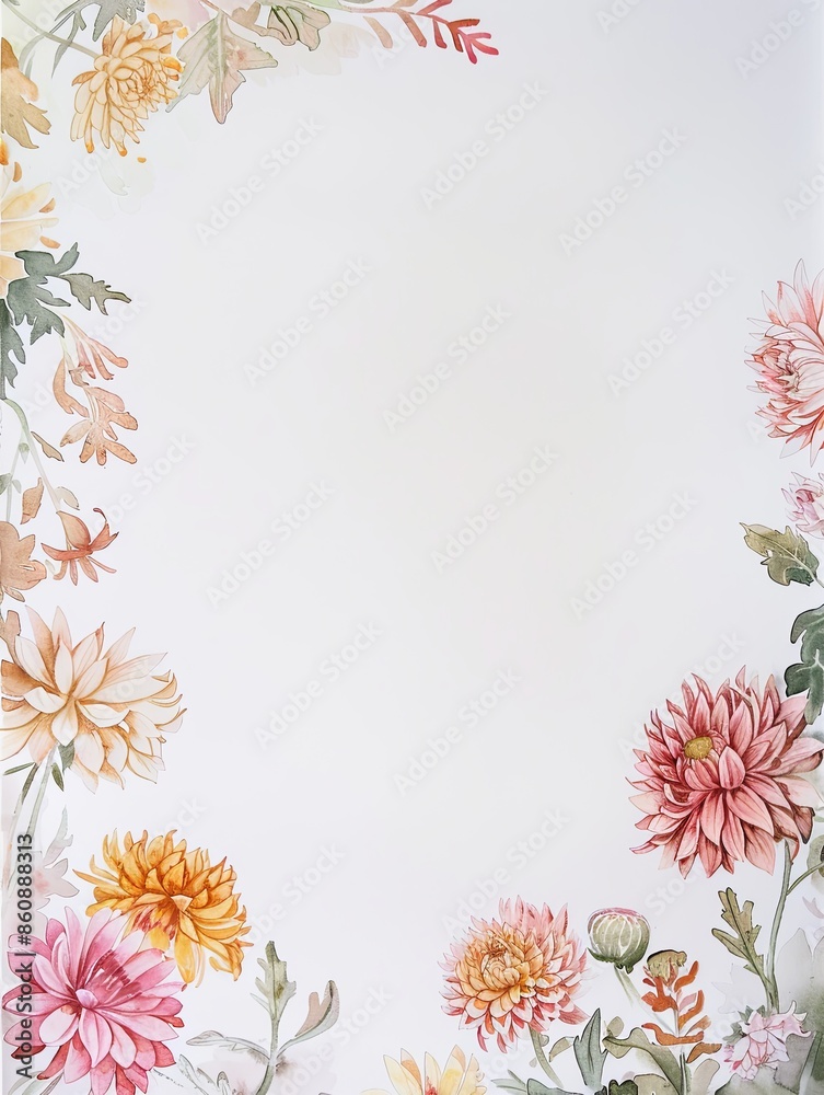 A vertical A4 journal page with a subtle artistic discreet floral border. A vertical A4 journal page with a subtle artistic discreet floral border.