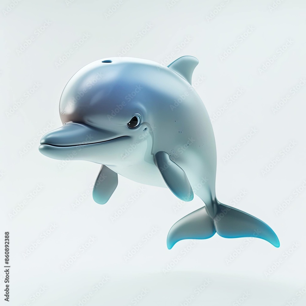 create a stylish 3D cartoon Dolphin image with a white background. create a stylish 3D cartoon Dolphin image with a white background.