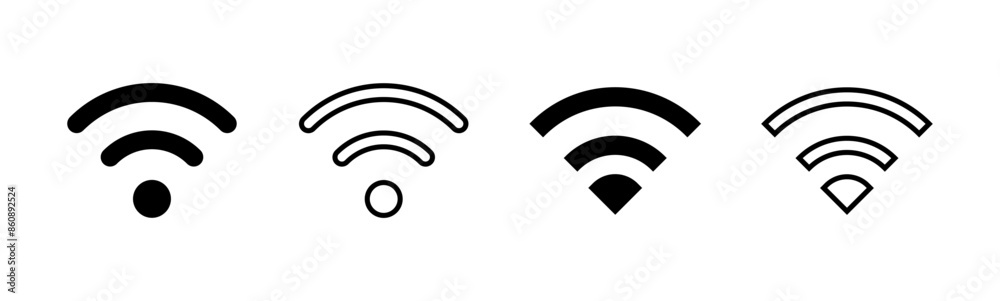 Wifi icon set. signal vector icon. Wireless icon vector Wifi icon set. signal vector icon. Wireless icon vector
