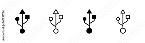 Usb icon set. Flash disk icon vector