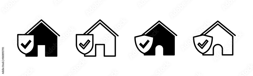 House insurance icon set. house protection icon. House insurance icon set. house protection icon.
