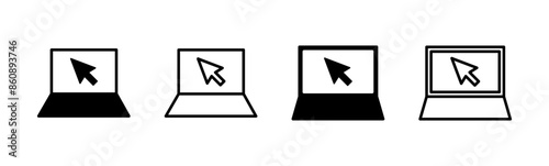 Laptop icon set. computer icon vector