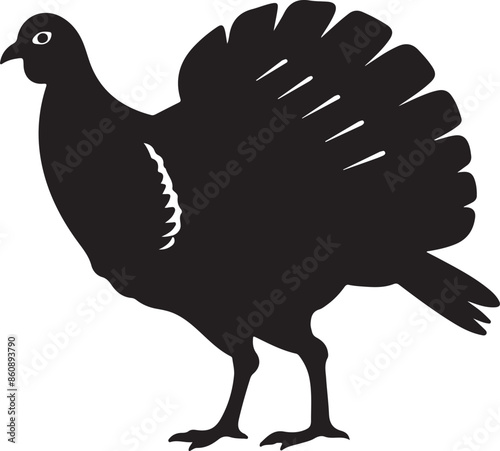 Turkey Silhouette Vector Illustration White Background photo