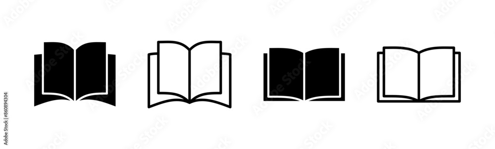 Book icon set. open book icon vector. ebook icon Book icon set. open book icon vector. ebook icon