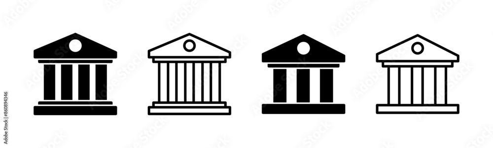 Bank icon set. bank vector icon, museum, university Bank icon set. bank vector icon, museum, university