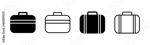 Briefcase icon set. suitcase icon. luggage symbol.