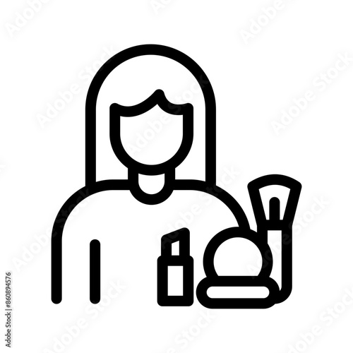 23 makeup artist line icon illustration vector graphic