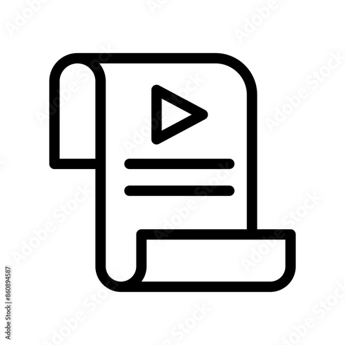 29 movie script line icon illustration vector graphic