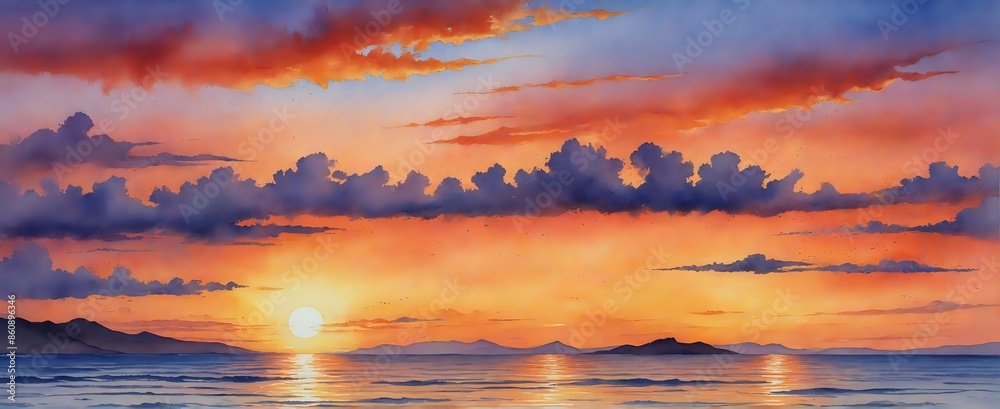 Fototapeta premium Serene Sunset Scene