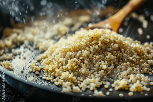 Toasting quinoa