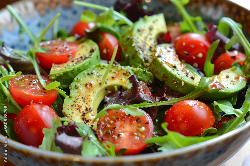 Avocado and Tomato Salad with Mixed Greens Avocado and Tomato Salad with Mixed Greens