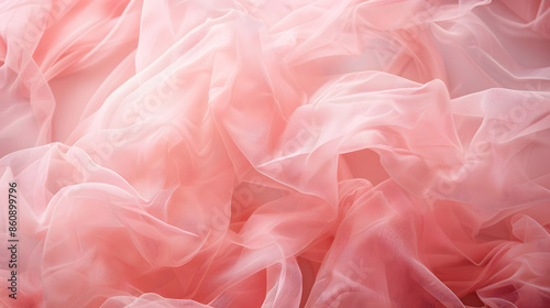 Pink tulle Fashion design concept Garment industry Selective focus Fabric background with folds : Generative AI