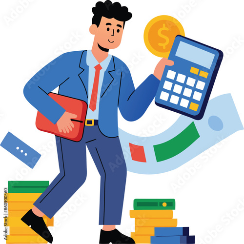 businessman with calculator