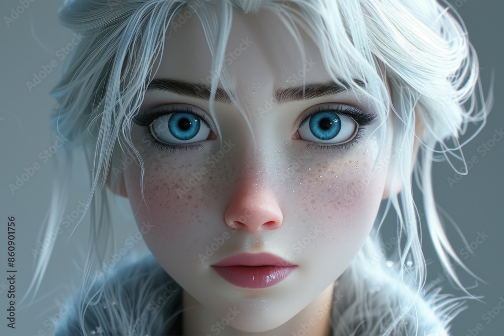 Young woman's avatar, anime effect Young woman's avatar, anime effect