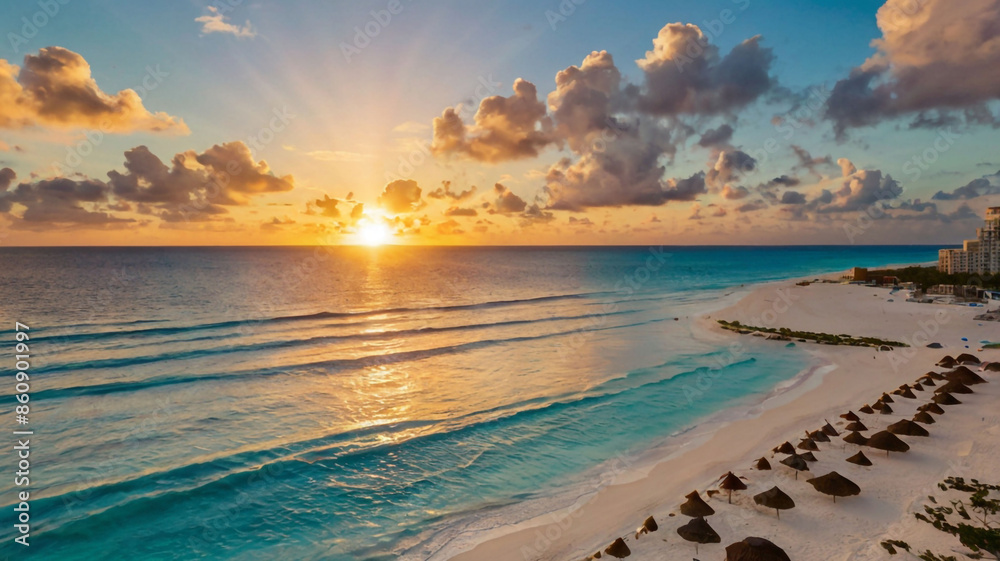 Obraz premium Default_Sunrise_over_beach_in_Cancun
